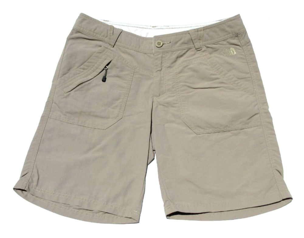 THE NORTH FACE Womens 12 Nylon Khaki Tan Cargo Pocket Lightweight Hike Shorts
